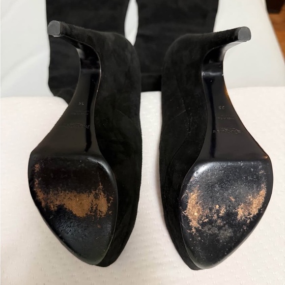 Yves Saint Laurent Black Over-the-Knee Boots - Picture 3 of 6